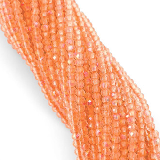 Бусины Шпинель огранка круглая 2 мм Ø 0,5 мм +-200 шт. нить 37 см АВ Оранжевый 14