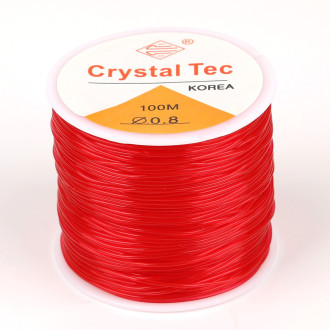 Силиконовая нить основа для браслета 0,8 мм 1 катушка (+-100 м) Красный