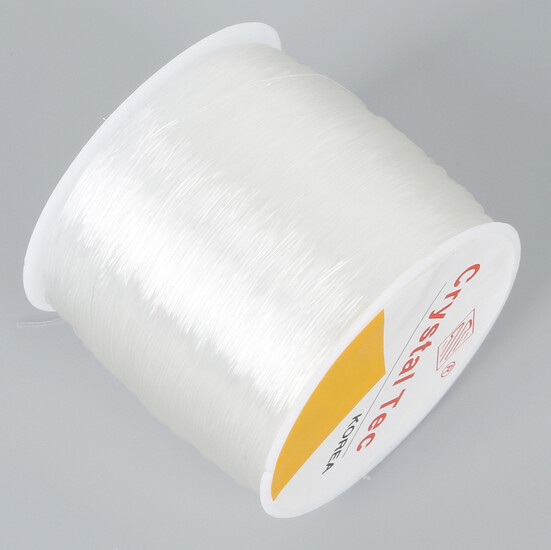 Силіконова нитка основа для браслета 0,6 мм 1 котушка (+-100 м) Прозорий