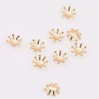Обниматель для бусин Цветок 10 мм 20 шт. Золотистый