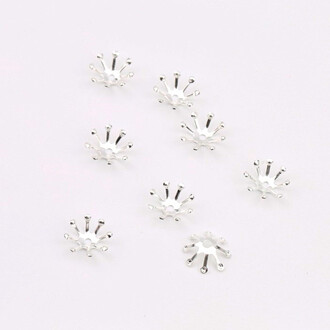 Обниматель для бусин Цветок 10 мм 20 шт. Серебристый