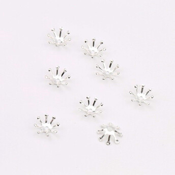 Обниматель для бусин Цветок 10 мм 20 шт. Серебристый
