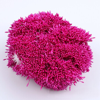 Тычинки двойные перламутровые 6х0,1 см +-360 шт. Розовый яркий