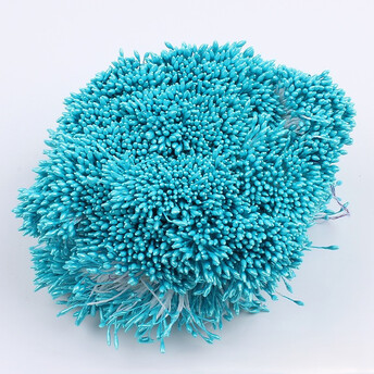 Тычинки двойные перламутровые 6х0,1 см +-360 шт. Голубой