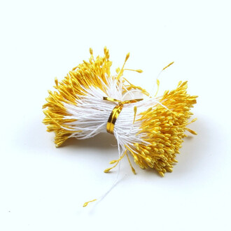 Тычинки двойные перламутровые 6х0,1 см +-360 шт. Желтый