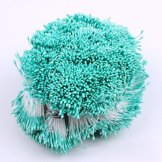 Тычинки двойные перламутровые 6х0,1 см +-360 шт. Бирюзовый