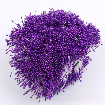 Тычинки двойные перламутровые 6х0,1 см +-360 шт. Фиолетовый