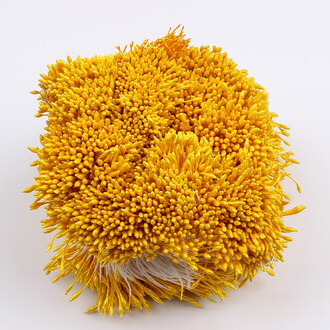 Тычинки двойные перламутровые 6х0,1 см +-360 шт. Золотисто-желтый