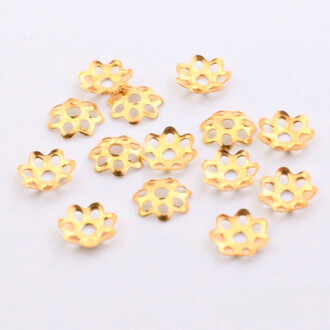 Обниматель для бусин Цветок 8 мм +-300 шт. Золото яркое