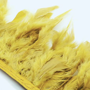 Перьевая лента из индюшиных перьев боа 1 м перо 7-15 см лента 15 мм Горчичный