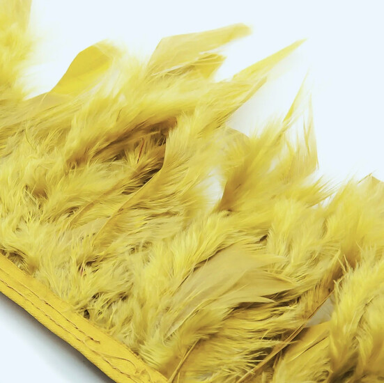 Перьевая лента из индюшиных перьев боа 1 м перо 7-15 см лента 15 мм Горчичный