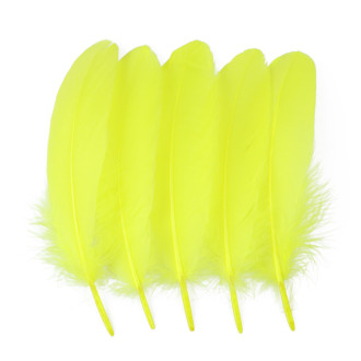 Перья гусиные 15-20 см 25 шт. Желтый_ПДД 011Ж