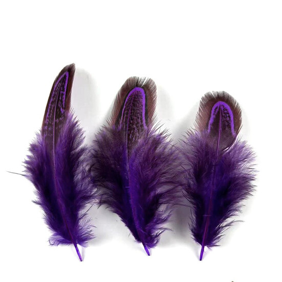 Куриные перья 4-8 см 10 шт. Фиолетовый