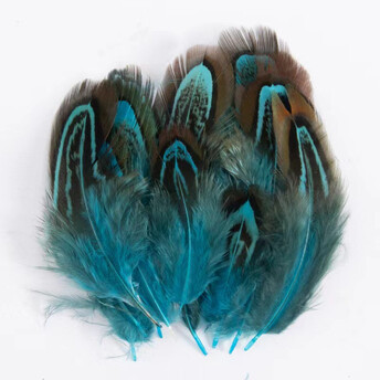 Куриные перья 4-8 см 10 шт. Синий_ПДД019С