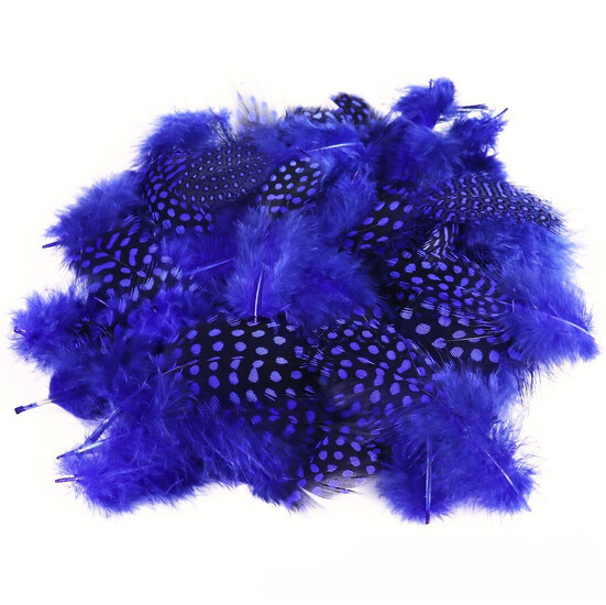 Перья цесарки 5-11 см 10 шт. Синий_ПД8 024С