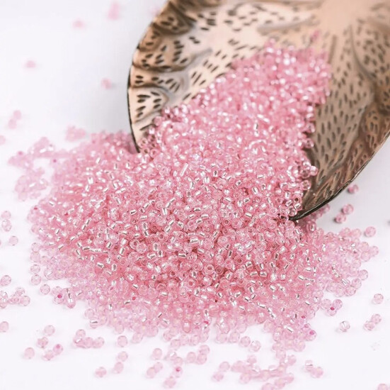 Бисер Парчовый 2 мм 50 г Розовый светлый