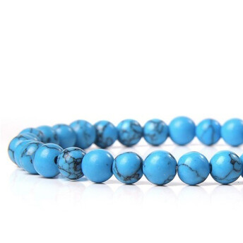 Ожерелье из камня Бирюза голубая 8 мм 45 см 1 шт.