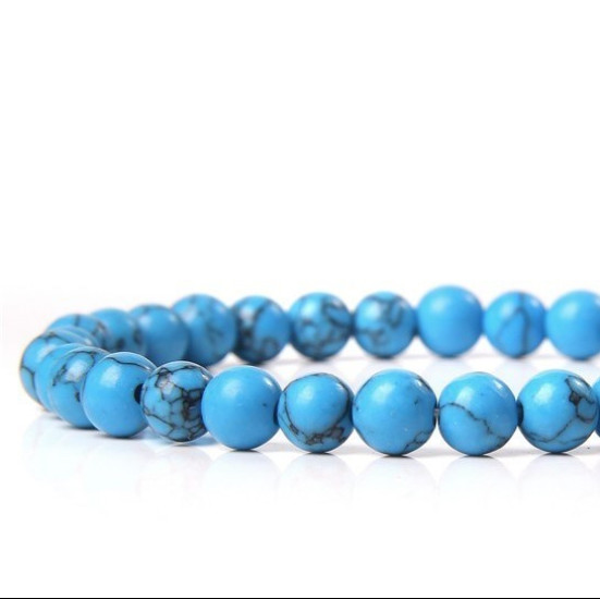 Ожерелье из камня Бирюза голубая 12 мм 45 см 1 шт.