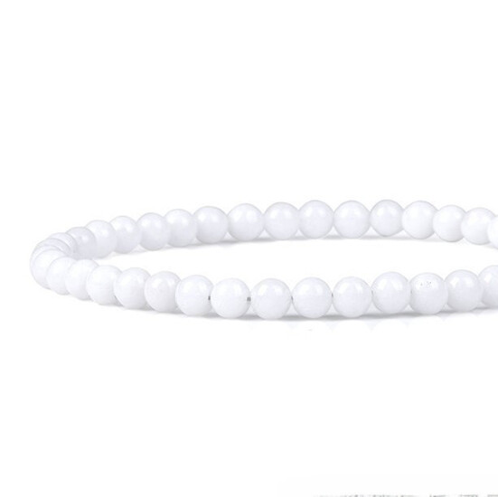 Ожерелье из камня Белый Агат 6 мм 45 см 1 шт.