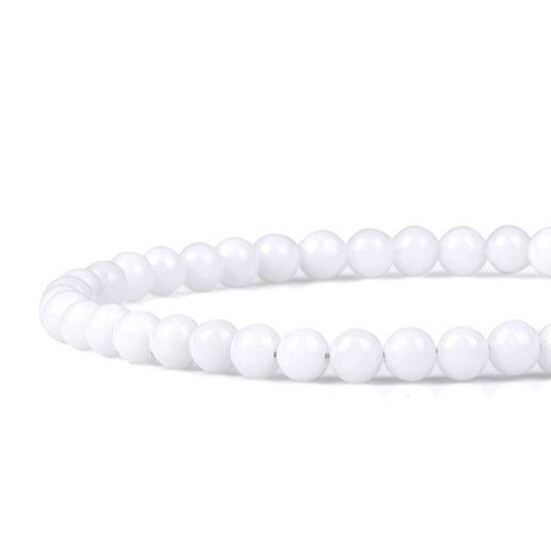 Ожерелье из камня Белый Агат 8 мм 45 см 1 шт.