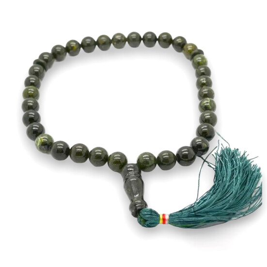 Четки из камня Змеевик на 33 бусины 12 мм 1 шт.