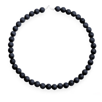 Ожерелье из камня Черный Агат 10 мм 45 см 1 шт.