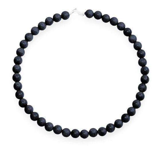 Ожерелье из камня Черный Агат 6 мм 45 см 1 шт.