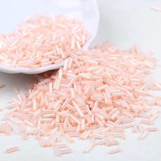 Бісер стеклярус блискучий 2х6 мм 50 г Персиковий