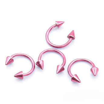 Серьга для пирсинга Циркуляр шип, размер 8х3мм, цвет Розовый, 1 шт.