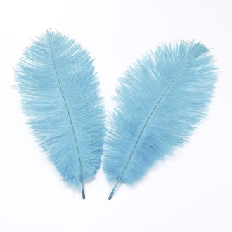 Перья страуса ЮАР 15-20 см 1 шт. Небесный