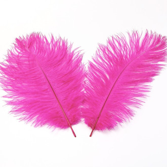 Перья страуса ЮАР 15-20 см 1 шт. Розовый яркий