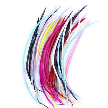Перья тонкие гусиные 14-22 см 10 шт. Микс цветов
