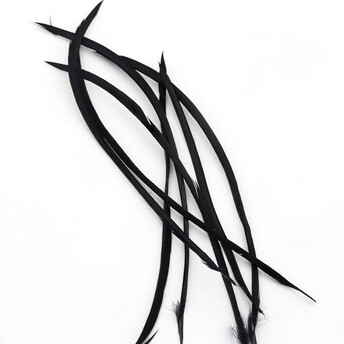 Перья тонкие гусиные 14-22 см 10 шт. Черный