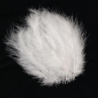 Перья марабу 10-15 см 25 шт. Белый