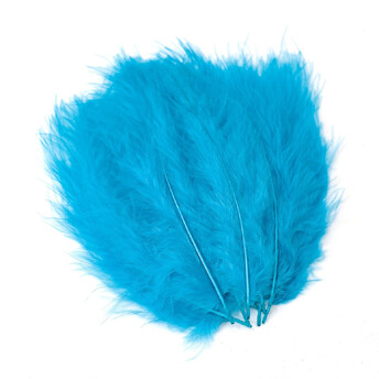 Перья марабу 10-15 см 25 шт. Голубой