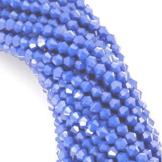 Бусины хрустальные Биконус 4,2х3,8 мм Ø 0,8 мм (+-83 шт.) Синий АВ