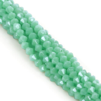 Бусины хрустальные Биконус 6х5,8 мм Ø 1 мм (+-46 шт.) Тиффани непрозрачный