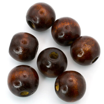 Деревянные бусины 14х13 мм Ø 4,2 мм 50 г (+-55 шт.) Коричневый темный