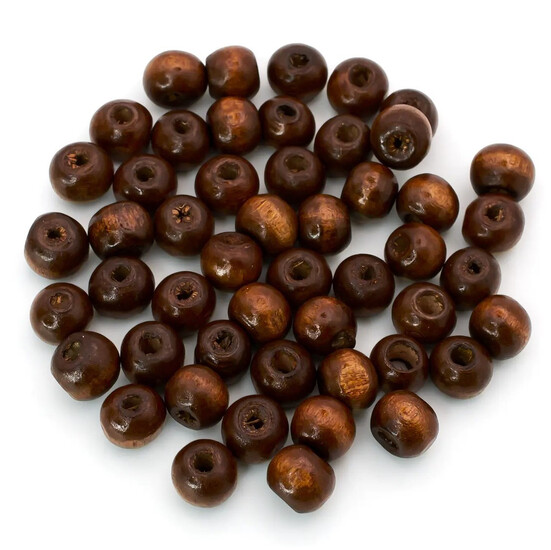 Деревянные бусины 12х11 мм Ø 3,5 мм 50 г (+-85 шт.) Коричневый темный