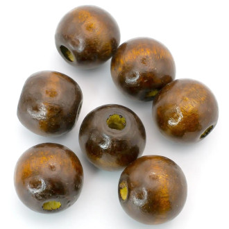 Деревянные бусины 18х16 мм Ø 4,5 мм 50 г (+-30 шт.) Коричневый