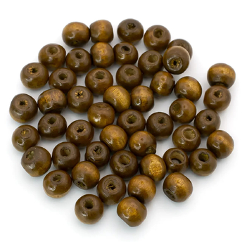 Деревянные бусины 10х9 мм Ø 3 мм 50 г (+-150 шт.) Коричневый
