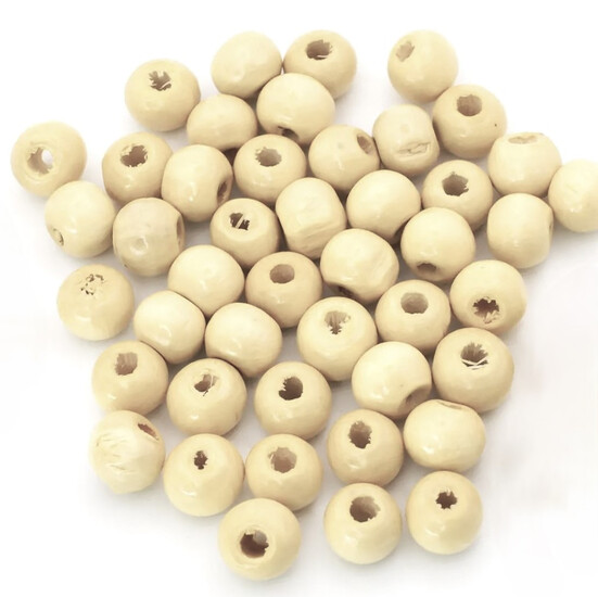 Деревянные бусины 12х11 мм Ø 3,5 мм 50 г (+-85 шт.) Айвори