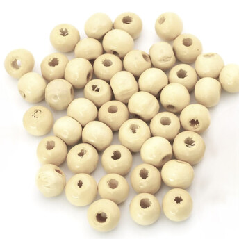 Деревянные бусины 18х16 мм Ø 4,5 мм 50 г (+-30 шт.) Айвори
