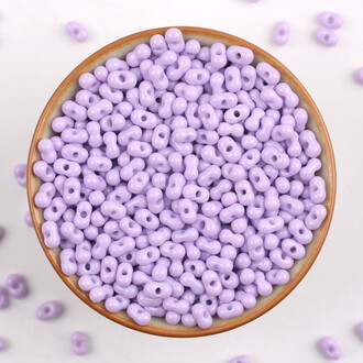 Бисер стеклянный в форме арахиса FARFALLE 6х4х3,2 мм 10 г Лавандовый