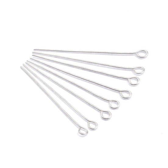 Булавки Пины с петелькой 26х0,7 мм Серебристый +-200 шт.19,5 г