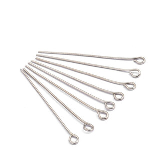 Булавки Пины с петелькой 14х0,7 мм Платиновый +-200 шт.