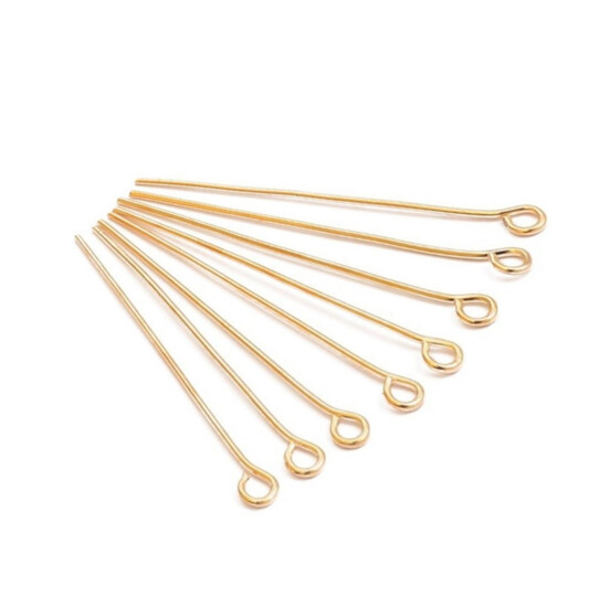 Булавки Пины с петелькой 20х0,7 мм Золотистый +-200 шт. 15 г