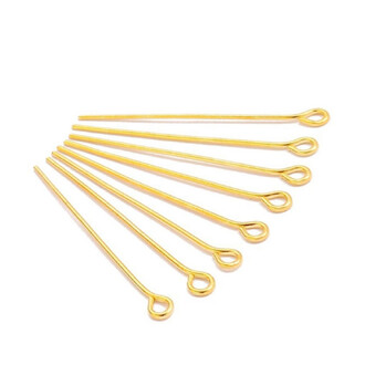 Булавки Пины с петелькой 20х0,7 мм Золотистый яркий +-200 шт. 15 г