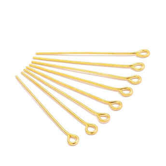 Булавки Пины с петелькой 20х0,7 мм Золотистый яркий +-200 шт. 15 г