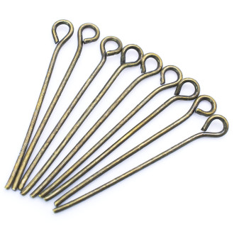 Булавки Пины с петелькой 40х0,7 мм Бронзовый +-200 шт. 31 г